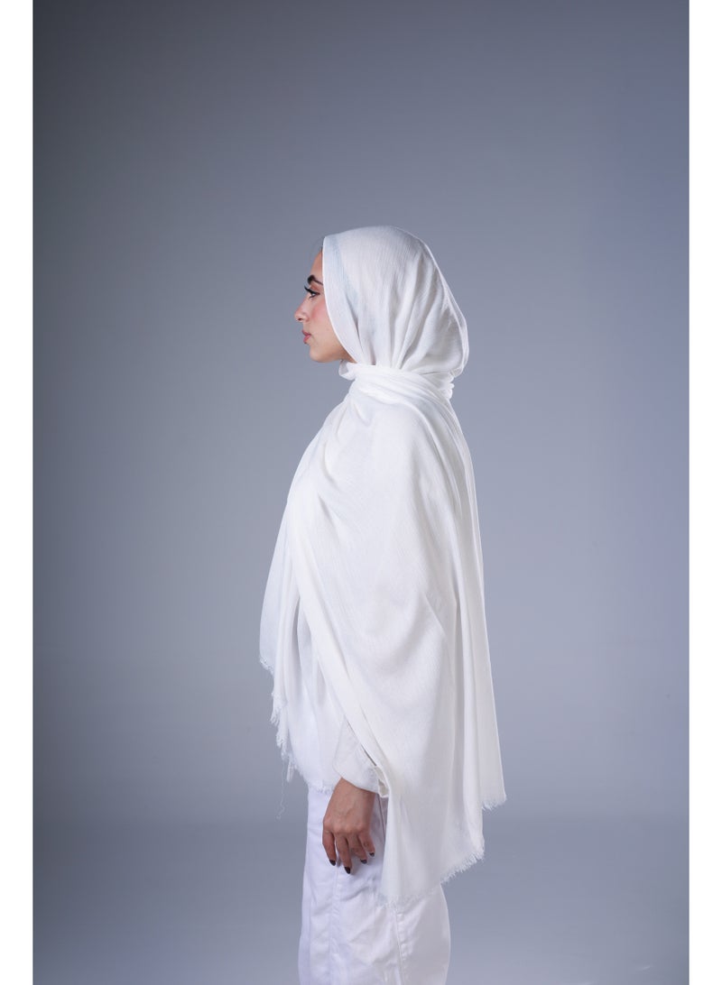 Lavezzi Cotton Sponge Modal Hijab for Women – Soft Breathable Head Scarf – Elegant Modest Fashion Head Wrap (Off White) - Image 2